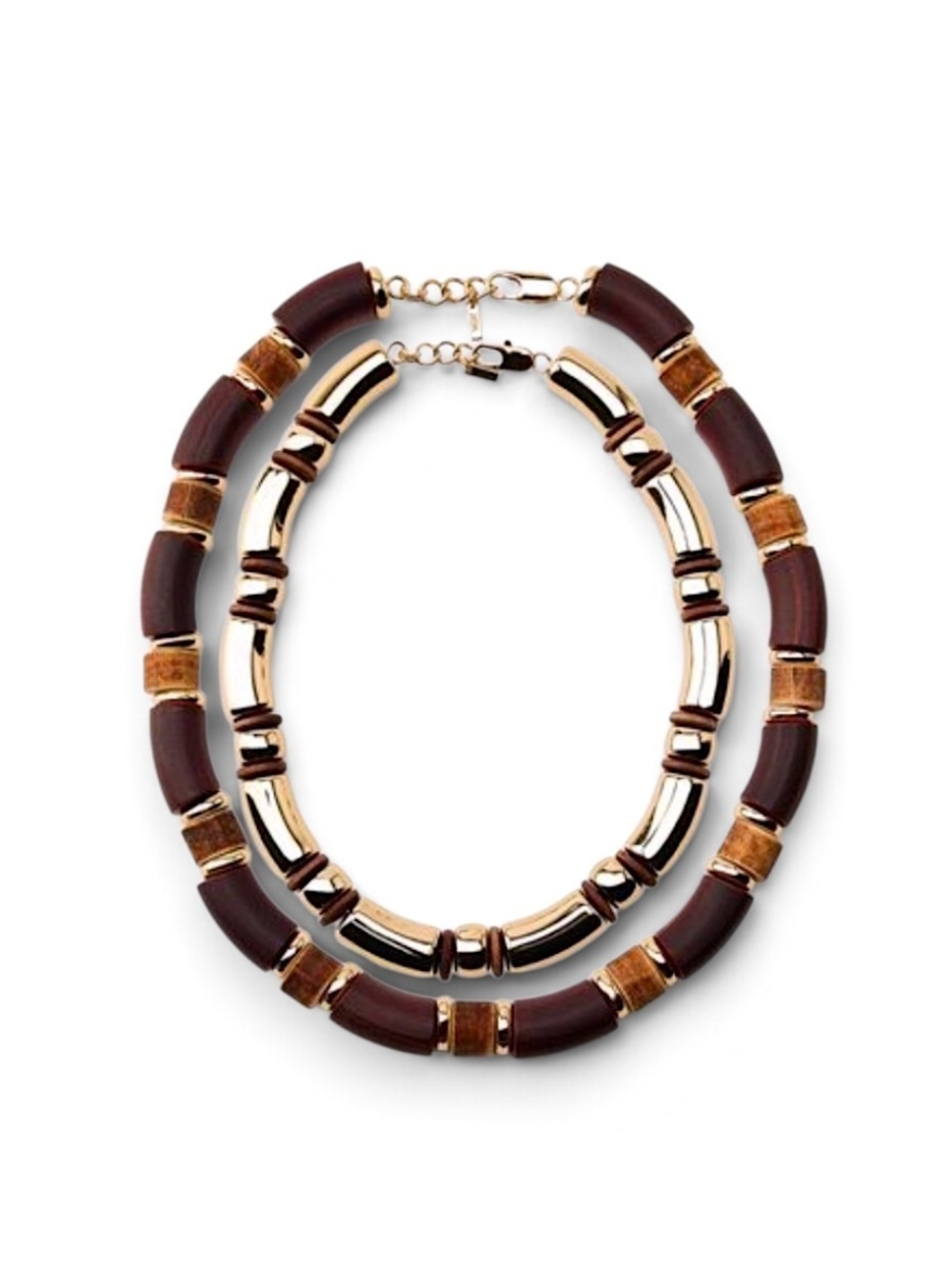 ZARA Pack of 2 Combined Wood Necklaces
